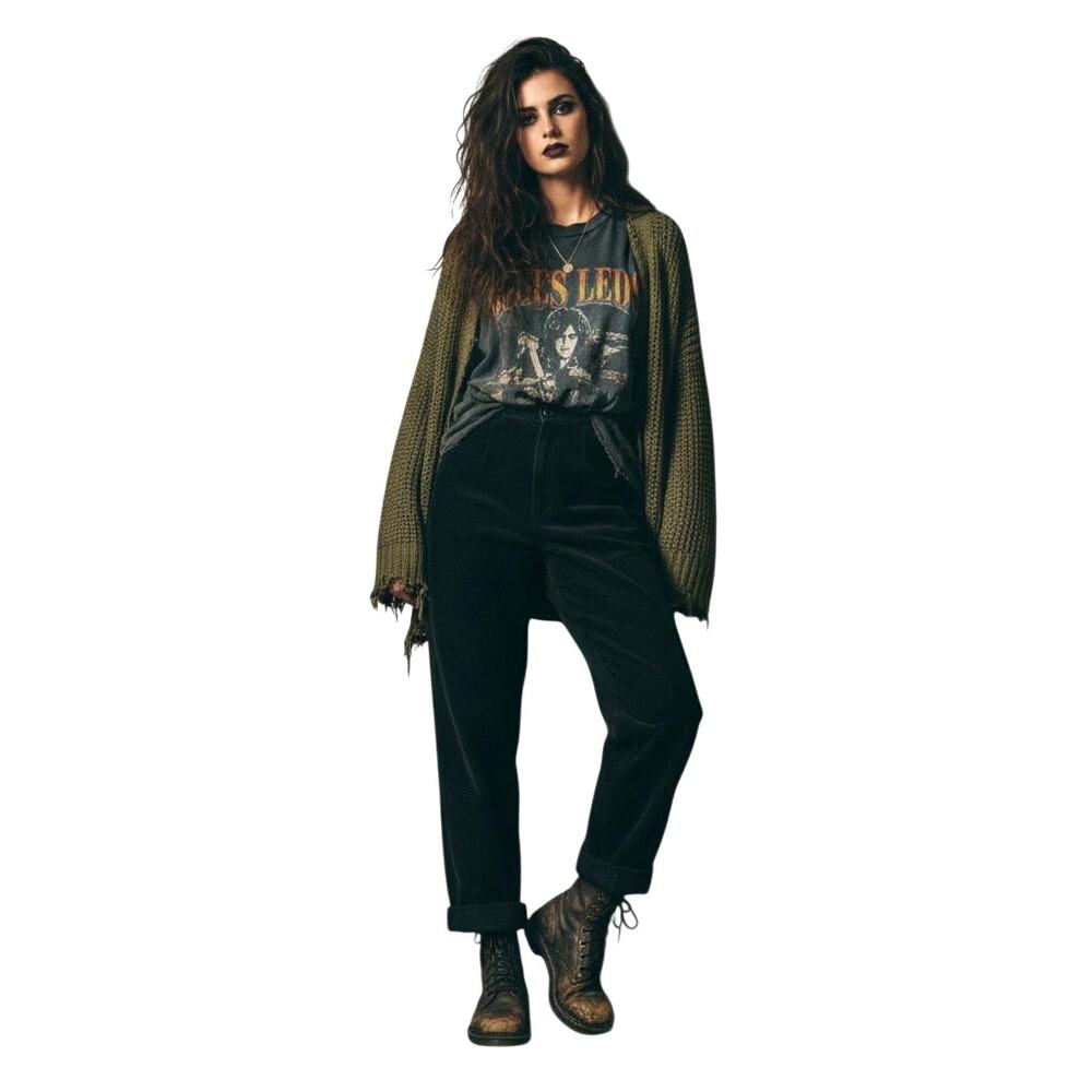 VTG Levi's 70s Batwing Tag Corduroy High Rise Trousers Dark Academia Grunge Sz26